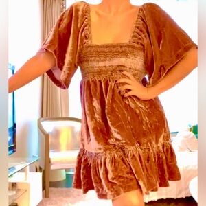 Free People pink velvet angel dress